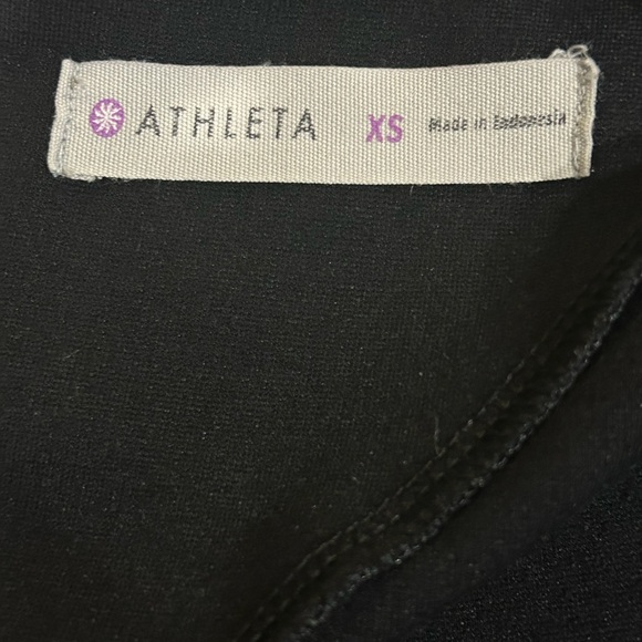 Athleta Black Fit & Flare Dress XS Short Sleeve Stretchy Everyday Classic - Picture 6 of 8